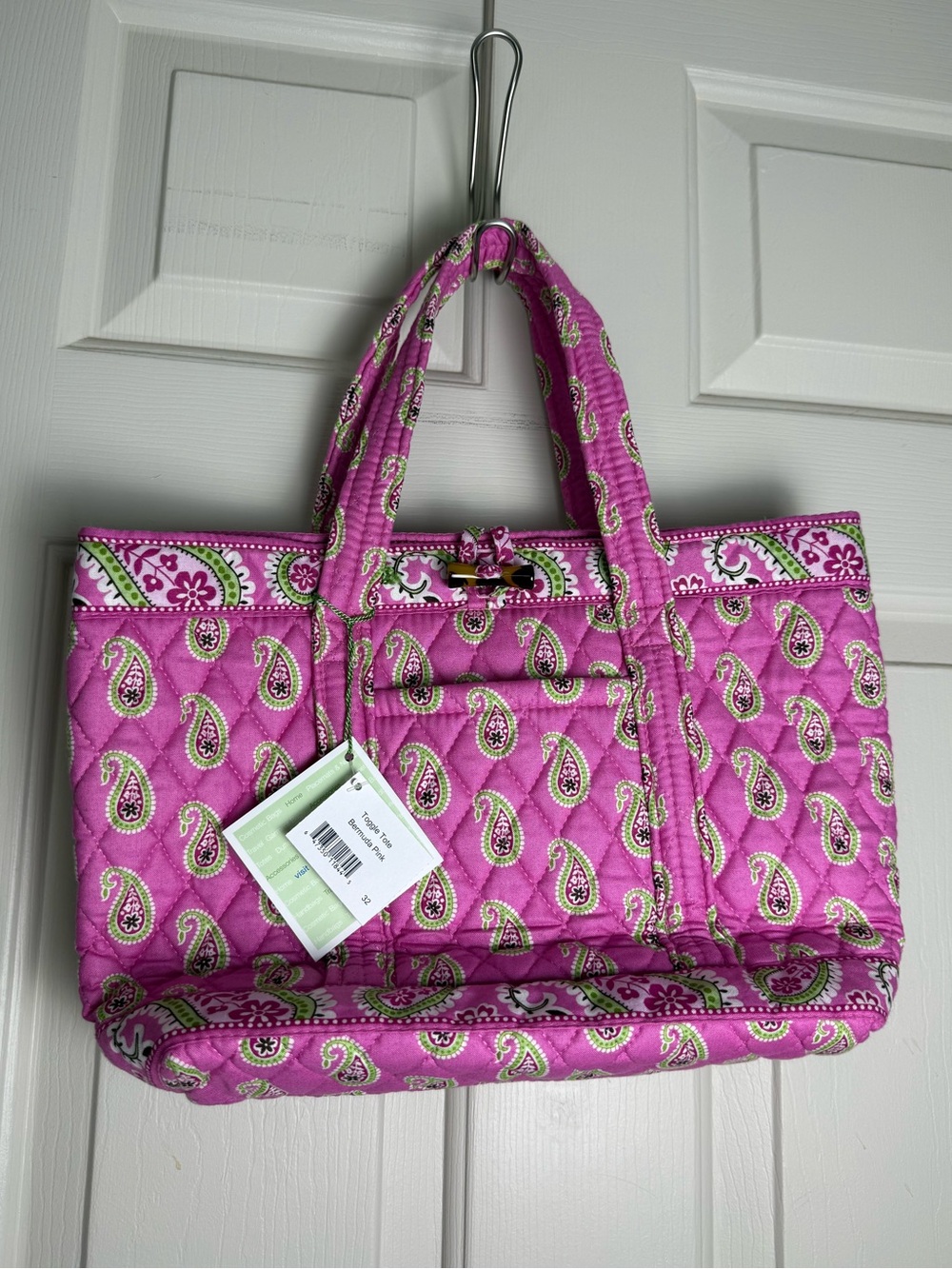 NWT Vera Bradley Bermuda Pink Toggle Tote Retired Pattern LAST ONE!